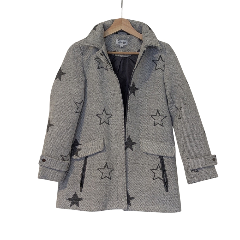 CoffeeShop Kids Gray Stars Coat Girls, XL